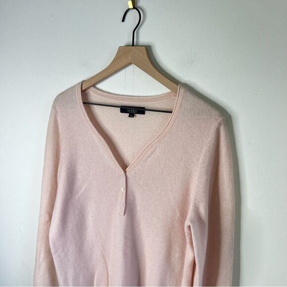 Alex Marie Pink V-Neck Lightweight Sweater size Large - Picture 2 of 6